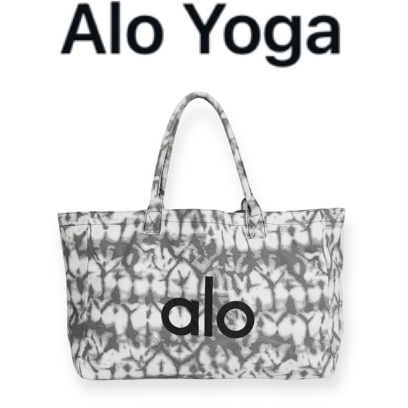 ALO Yoga Handbags - ALO YOGA ICONIC GREY TIE DYE CANVAS OVERSIZED SHOPPER TOTE **NWT**